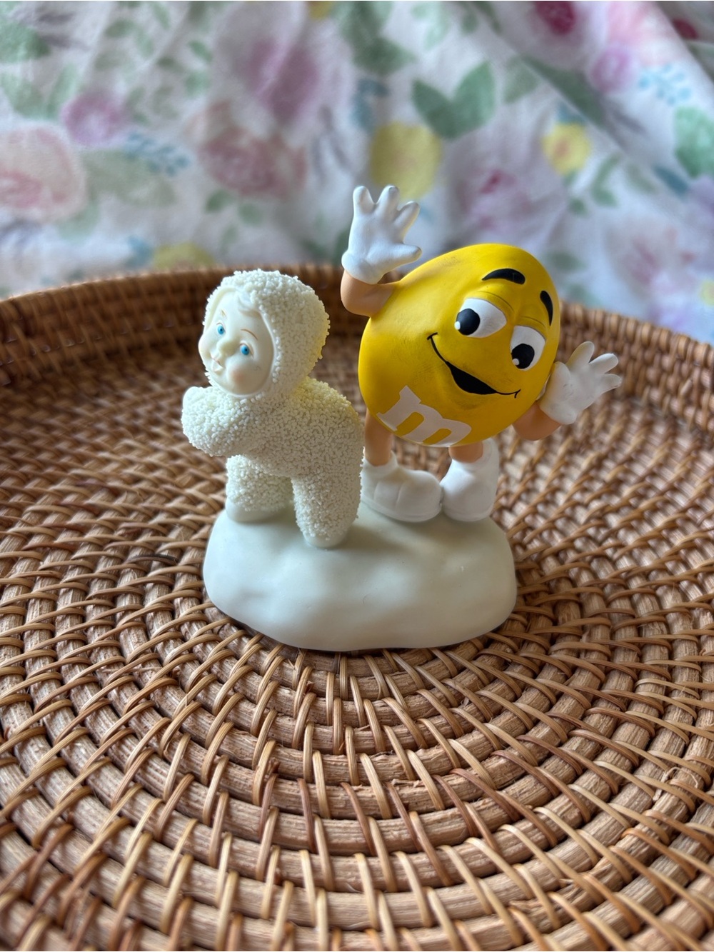 Department 56 Yellow M&M Figurine with White Snow Baby